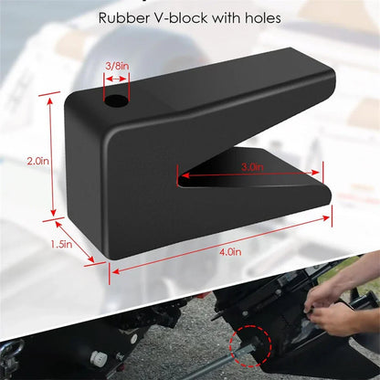 Rubber V-Block Transom Saver W/Hole for Tracker Marine Y-Frame (Fits 181440)