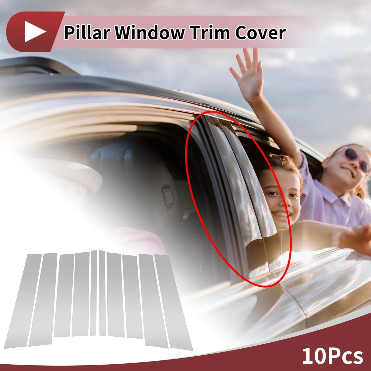 10 x Door Pillar Window Trim for Mercedes-Benz GL-Class (2007-2012)