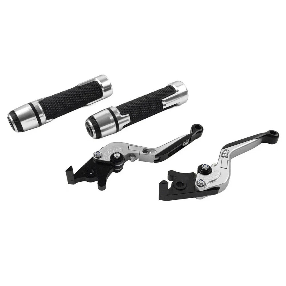 Silver Extendable Brake Clutch Levers Grip Set for Triumph Speed Triple 675