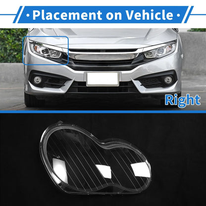 Car Front Right Headlight Lens Cover for Mercedes-Benz C-Class (2001-2017)