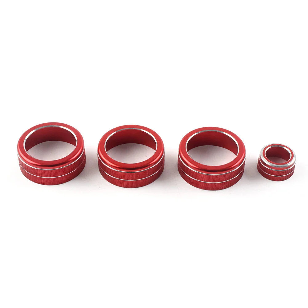 4x AC Climate Control Knob Ring Covers for Honda Civic 2022+ CR-V Red