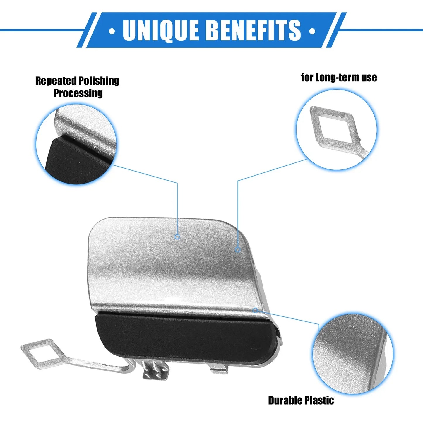 Car Rear Bumper Tow Hook Cap for Mercedes-Benz E450 (2019-2020) Silver Tone