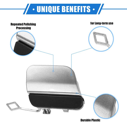 Car Rear Bumper Tow Hook Cap for Mercedes-Benz E450 (2019-2020) Silver Tone