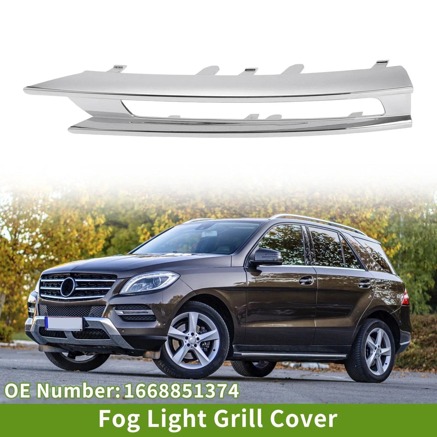 Front Left Fog Light Grill for Mercedes-Benz ML350 (2012-2015)