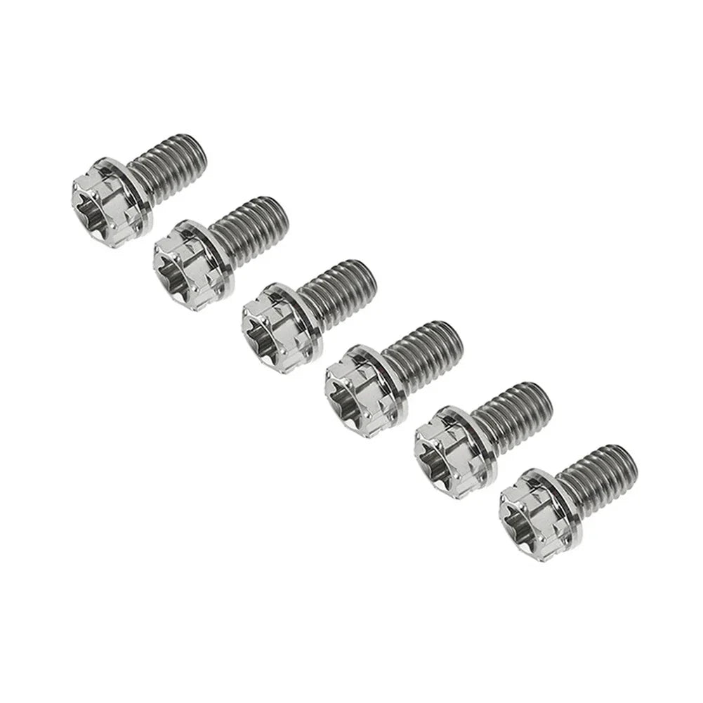 6pcs M10x10mm Titanium Torx Head Flange Screws for Motorcycle Bike