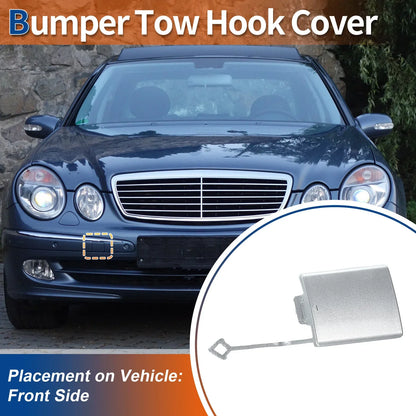 Front Car Bumper Tow Hook Cover for Mercedes-Benz (2003-2012) Silver Tone