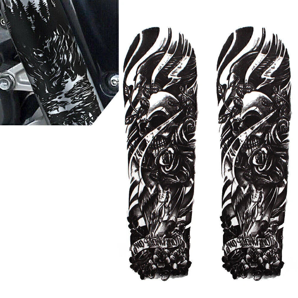 Custom Front Fork Skull Decal Stickers for Harley & Yamaha