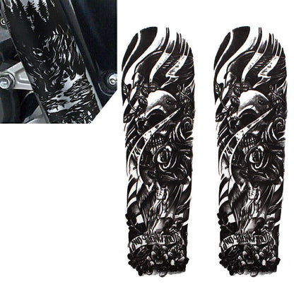 Custom Front Fork Skull Decal Stickers for Harley & Yamaha