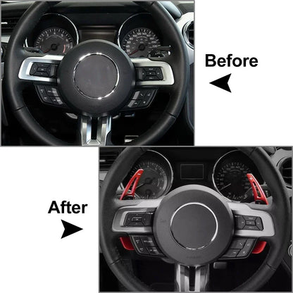 Steering Wheel Shift Paddle Trim Cover for Ford Mustang (2015-2023) Red