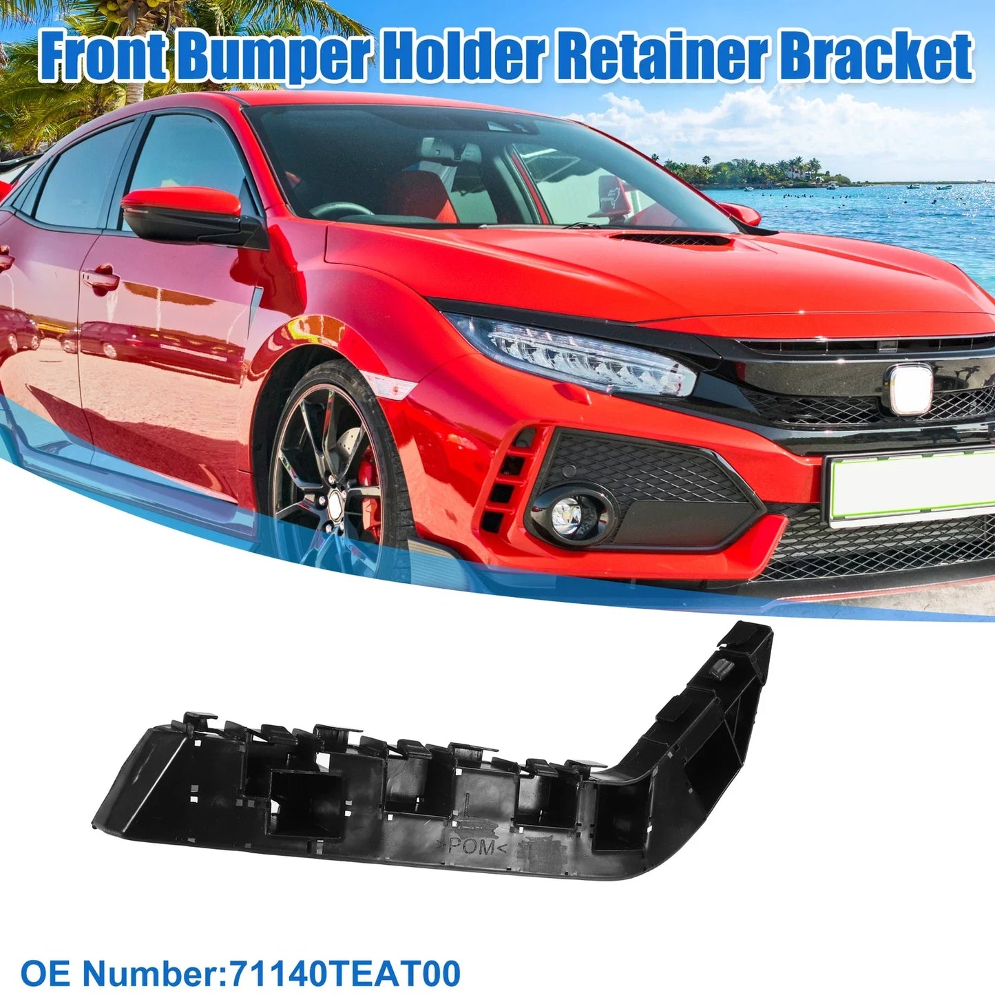 Left Side Front Bumper Mounting Support Bracket for Honda Civic (2016-2020)