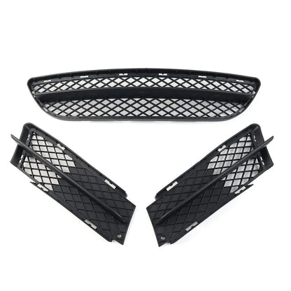 Black Front Lower Bumper Grilles Cover Set for BMW 3 Series E90 E91 (2006-2008)