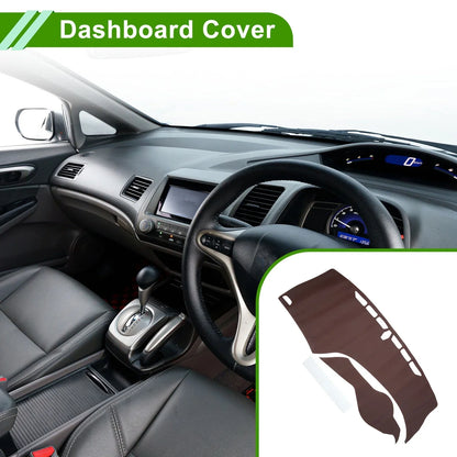 Dashboard Cover Mat for Honda Civic (2012-2015) - Brown Dash Carpet