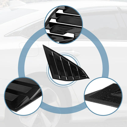 Glossy Black Rear Quarter Vent Window Scoop Louvers for Honda Accord (2018-2021)