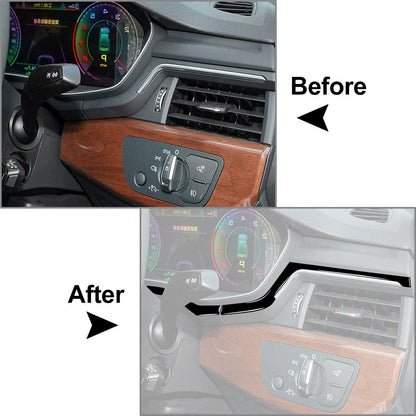 4 Pcs Piano Black Dashboard Trim Cover for Audi A4 A5 S4 RS4 (2016-2023)