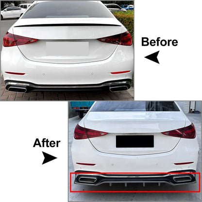 Rear Bumper Spoiler Lip for Mercedes Benz C Class W206 (2022-2024) Black