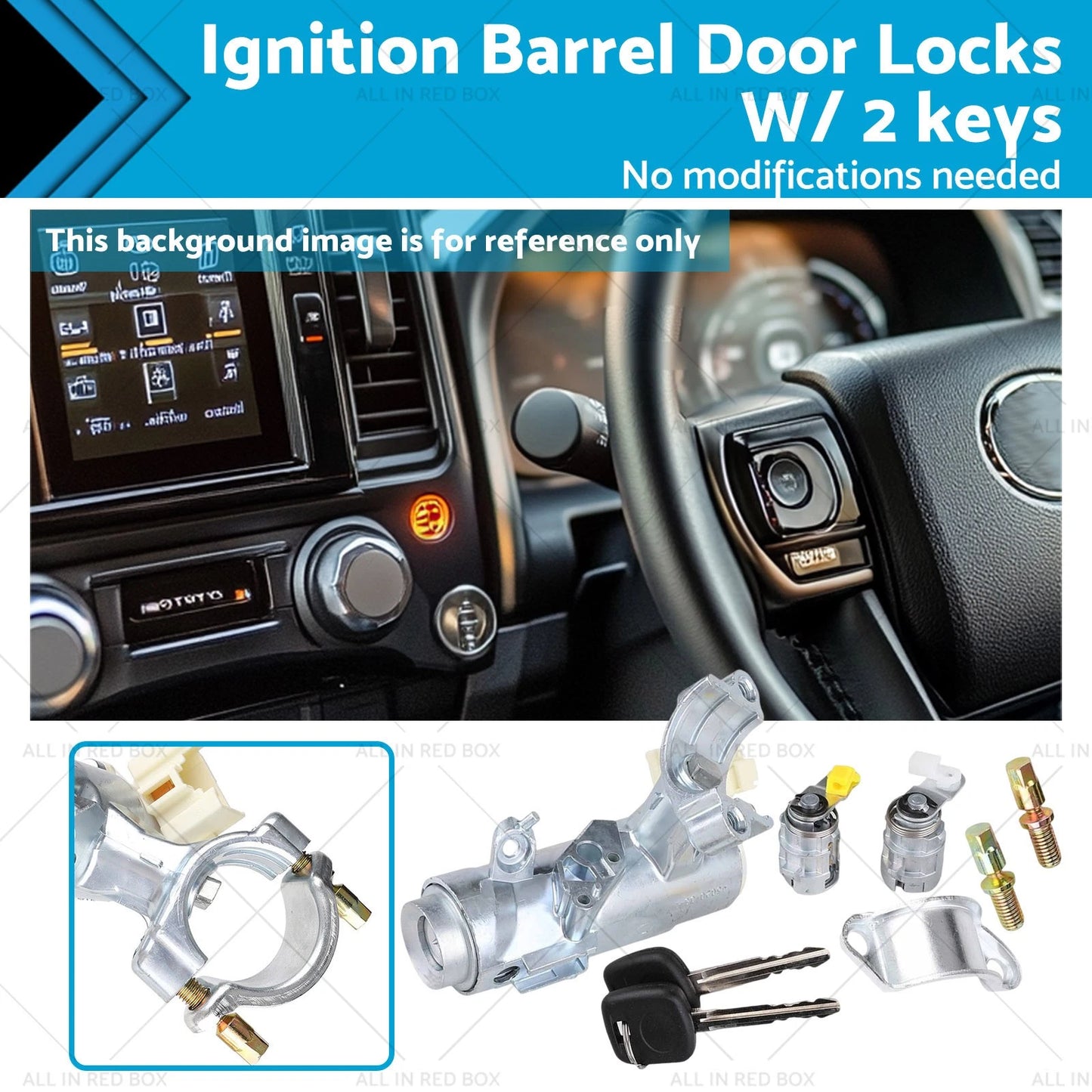 Ignition Barrel Door Locks & 2 Keys for Toyota Hilux (KZN165, LN147)