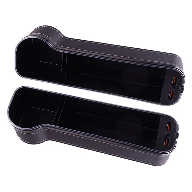 Car Seat Gap Filler Storage Box Holder with Dual USB