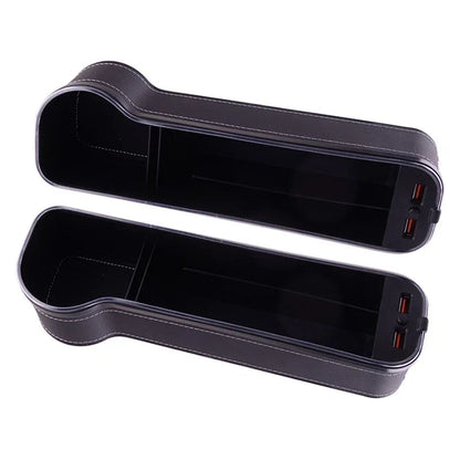 Car Seat Gap Filler Storage Box Holder with Dual USB