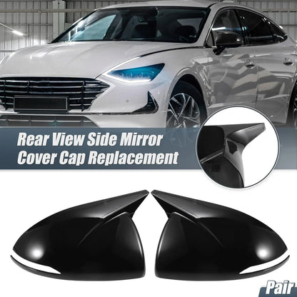 Rearview Mirror Cover Overlay Gloss Black for Hyundai Sonata (2020-2023)