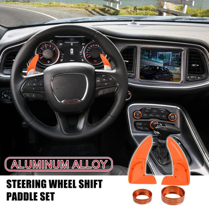 Orange Paddle Shifter AC Volume Knob Cover Ring Trim for Dodge Charger (2011-2023)