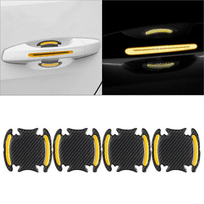 Carbon Fiber Gold Door Handle Reflective Sticker Scratch Cover Protection
