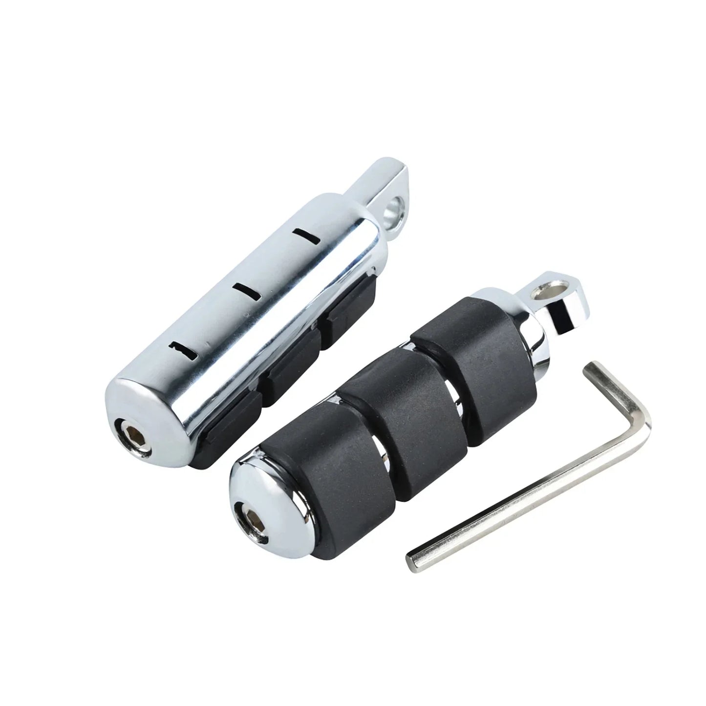 Chrome Anti Vibration Rubber Footpeg Pegs for Harley Softail Dyna