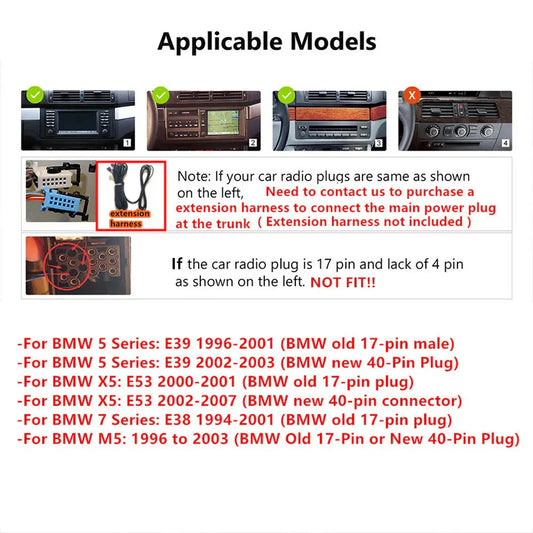 10.33'' Car Stereo GPS Navigation for BMW E38 E39 E53 M5 X5 (1995-2006)