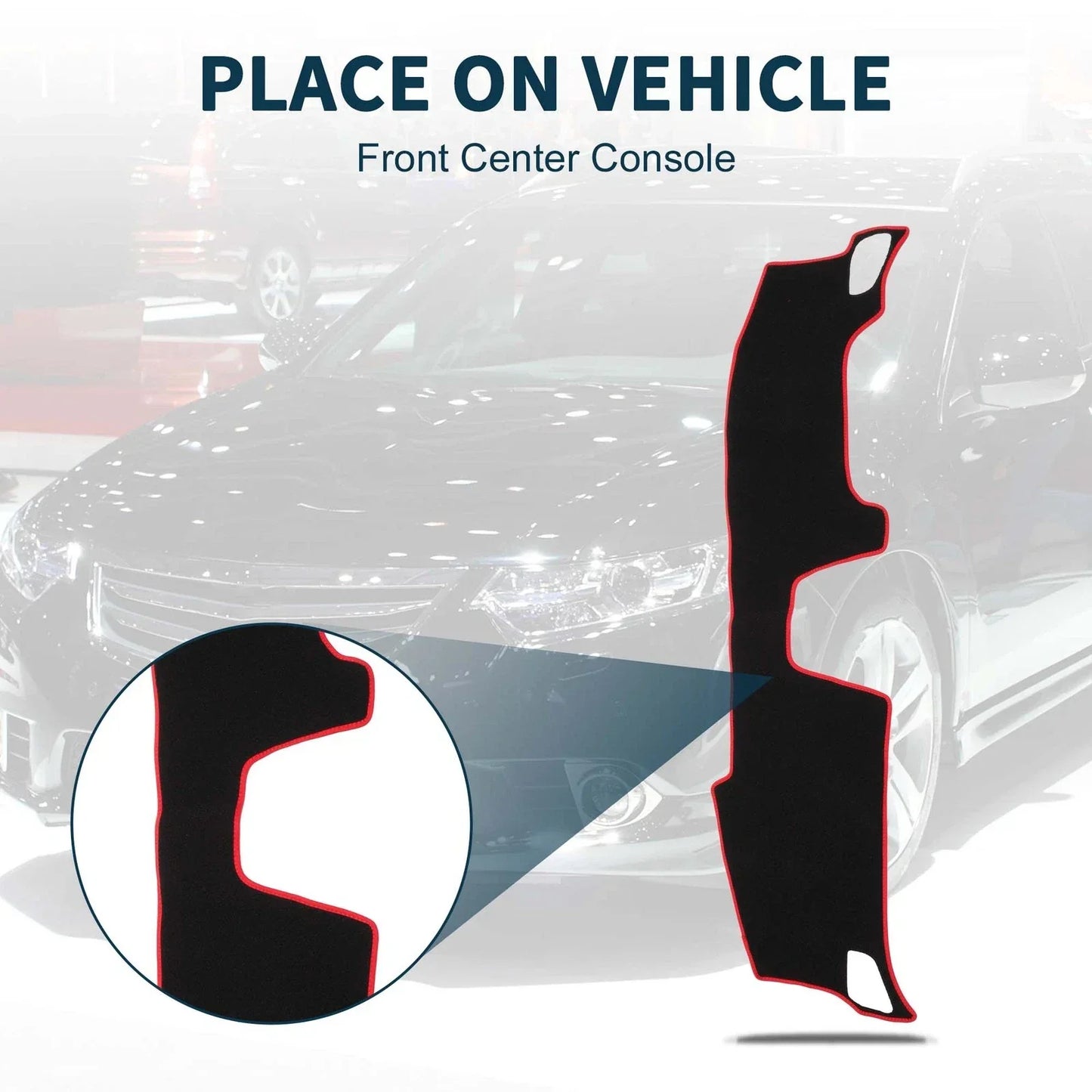 Dashboard Cover Mat for Honda Accord CY2 Sun Protector Pad Black Red