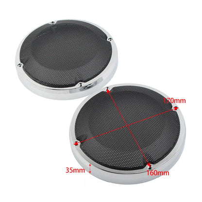 6.5" Saddlebag Lid Speaker Grill Covers for Harley Touring Electra (1983-2020)