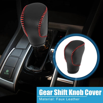 Gear Shift Lever Cover for Honda Civic 11th Gen 2022-2023 Black Faux Leather