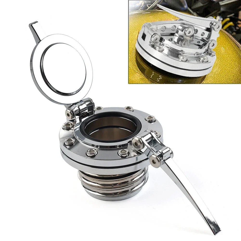 Fuel Tank Cover Gas Cap Silver for Harley Touring Sportster Dyna Softail