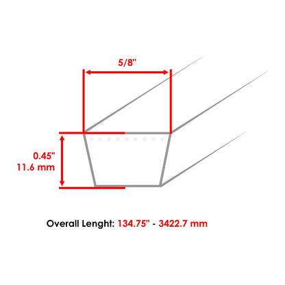Deck Belt 50 Inch Replacement for Troy-Bilt Big Red Horse (2000–2010)