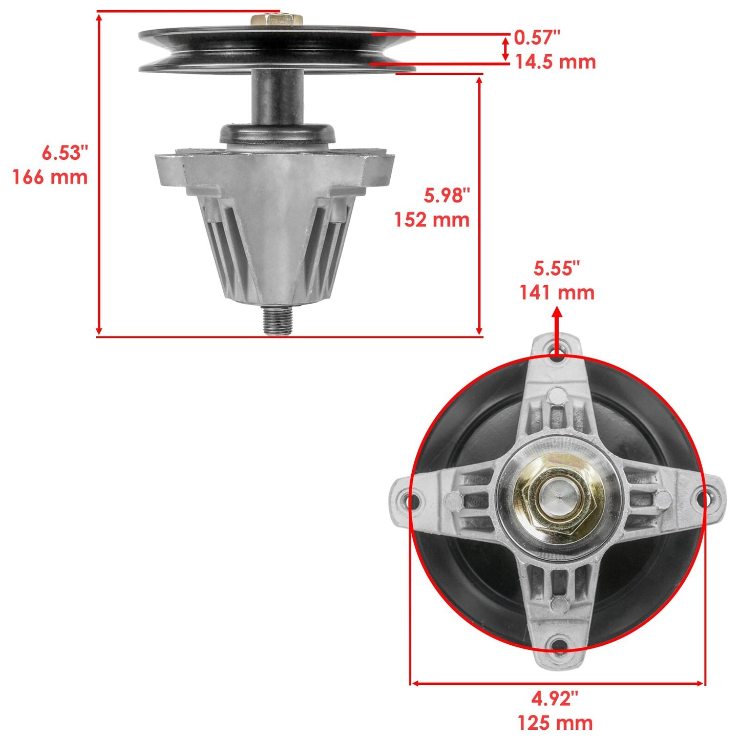 42 Inch Spindle with Pulley Blade Kit for MTD Cub Cadet XT1 LT42 (2018–2024)