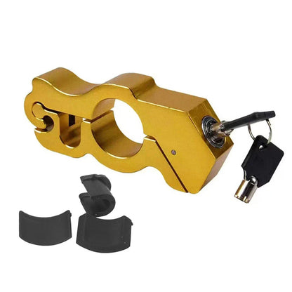 Gold Motor Handlebar Lock Anti-Theft Grip for Bike Scooter ATV