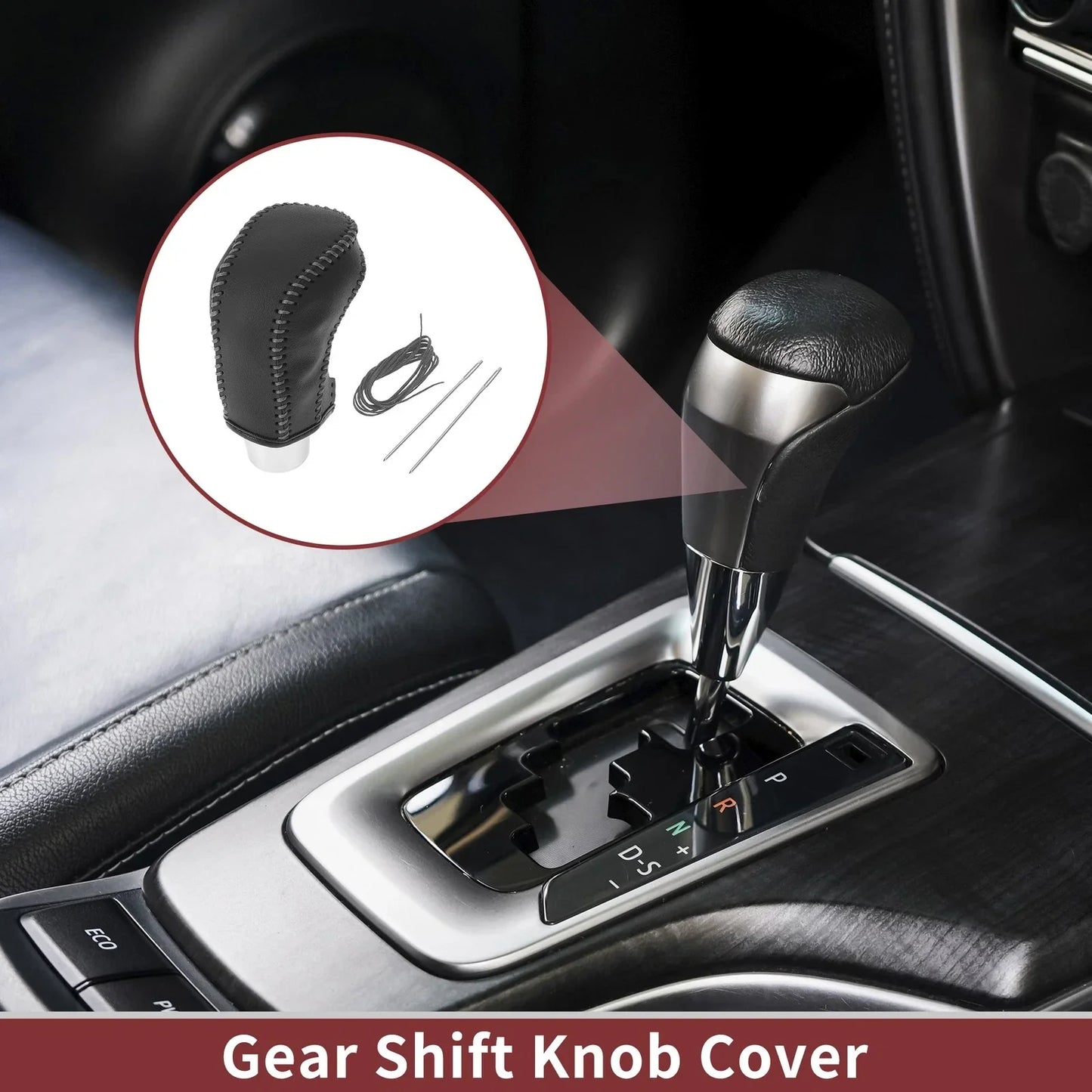Car Gear Shift Knob Cover for Hyundai Accent (2018-2022) Black Grey