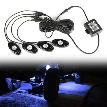 4x RGB LED Rock Lights for Car - Wireless Bluetooth Music Control Lamp