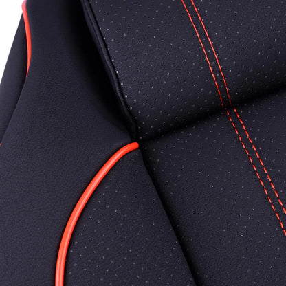 5D Black Car Leather Front Seat Cushion Covers for Universal Fit
