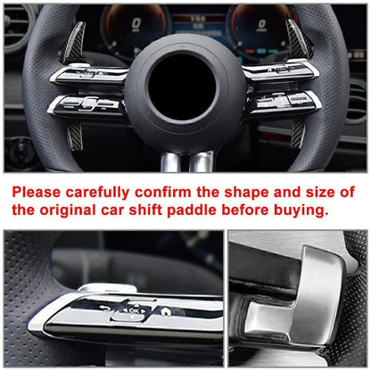 Black Carbon Fiber Steering Wheel Shift Paddle Pads for Benz E-Class (2021)