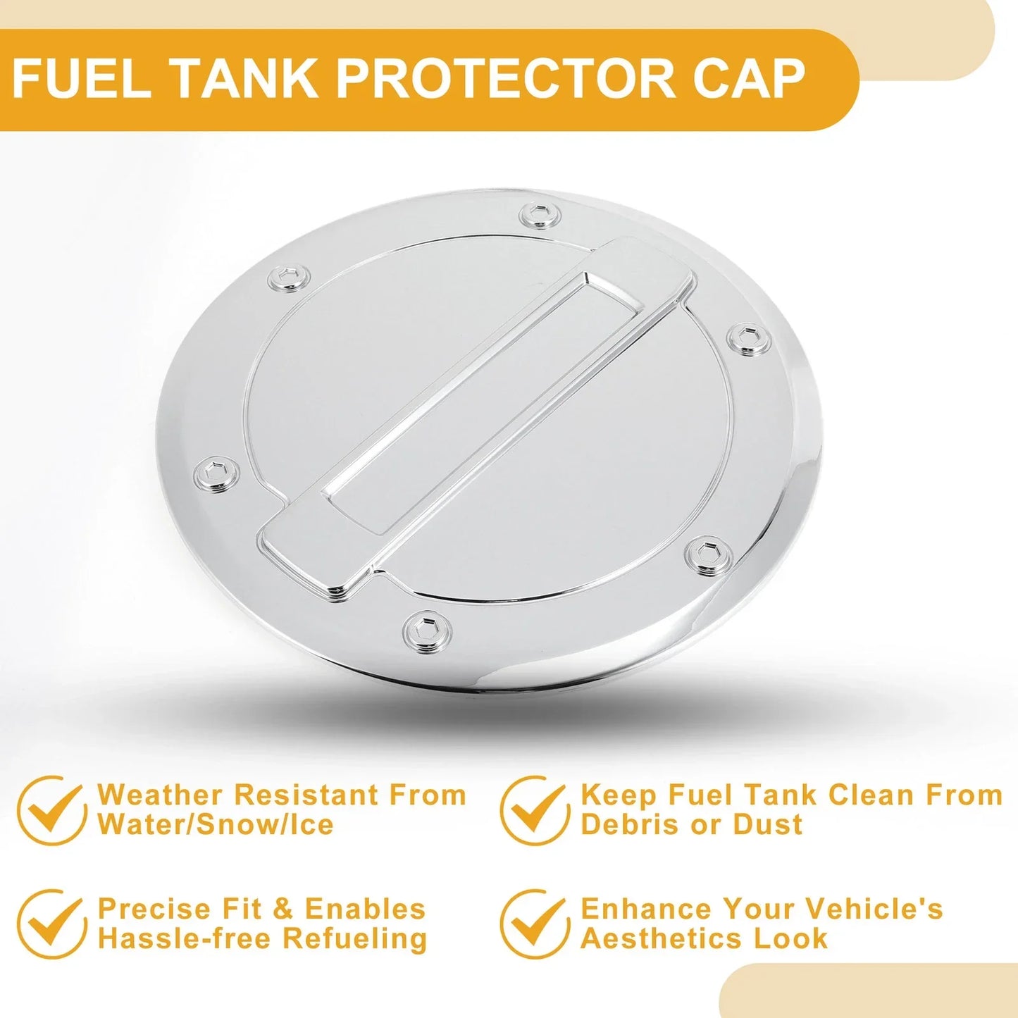 Fuel Tank Door Cap for Dodge Ram 2023-2025 Gas Tank Flap Chrome Silver Tone