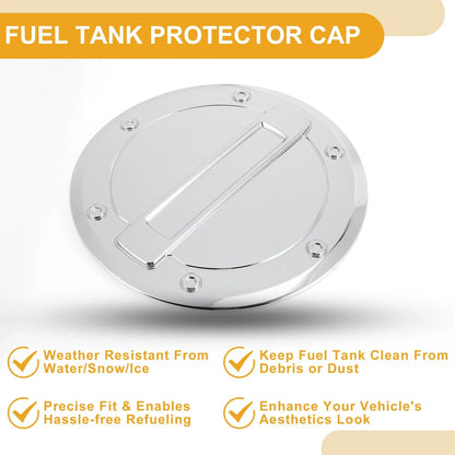Fuel Tank Door Cap for Dodge Ram 2023-2025 Gas Tank Flap Chrome Silver Tone