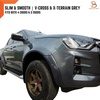 3" Grey Slim Fender Flares for Isuzu D-Max Dmax Ute (2020-2023)