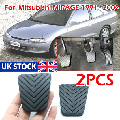 Rubber Brake Clutch Pedal Pad Covers Set for Mitsubishi Mirage (1991–2002)