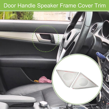 2 x Inner Door Handle Speaker Frame Covers for Mercedes Benz C Class (2007-2014)