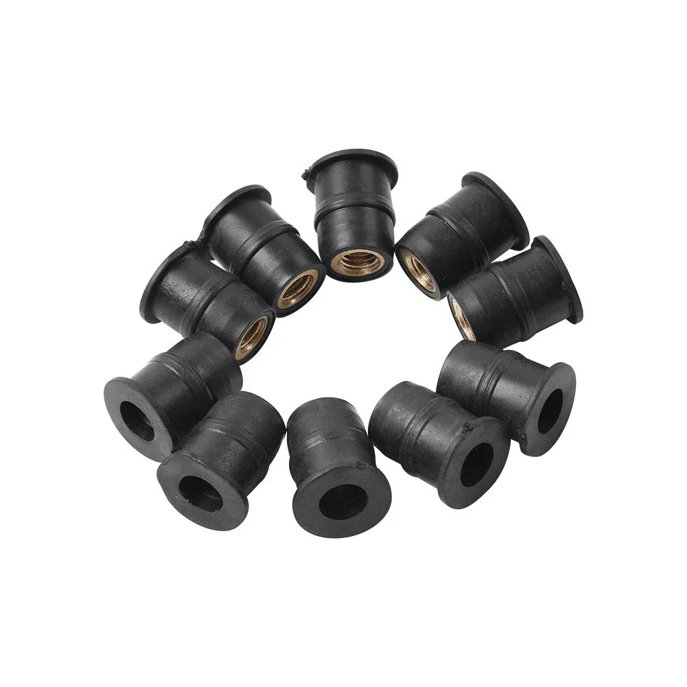 10x M5 Motorcycle Windshield Rubber Nuts Vibration Dampers for Fairing