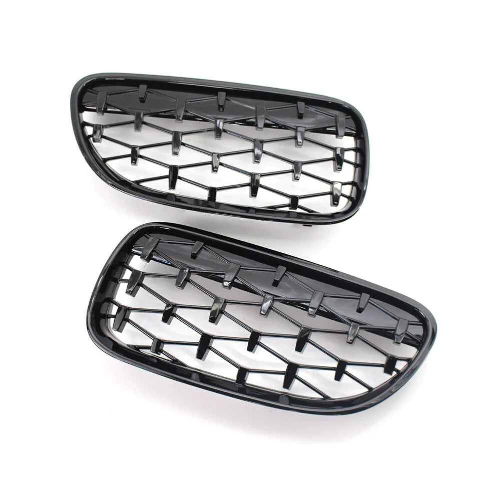 Glossy Black Front Kidney Grille Diamond Grille for BMW 3 Series (2010-2013)