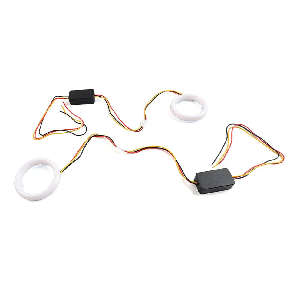100MM White Amber Switchback LED Halo Rings for Car Headlight Retrofit