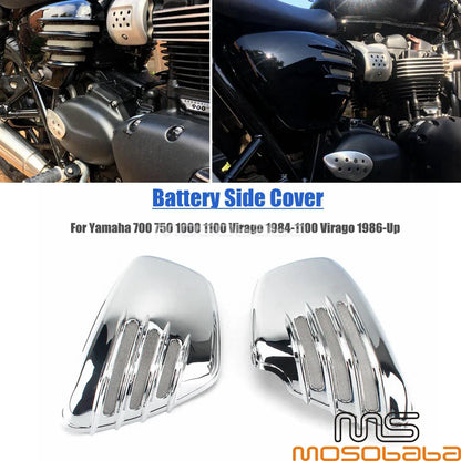 Ribbed Battery Side Panels Covers for Yamaha Virago XV700-1100
