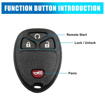 Car Key Fob Shell Case for Chevrolet HHR (2006-2011) 4 Button