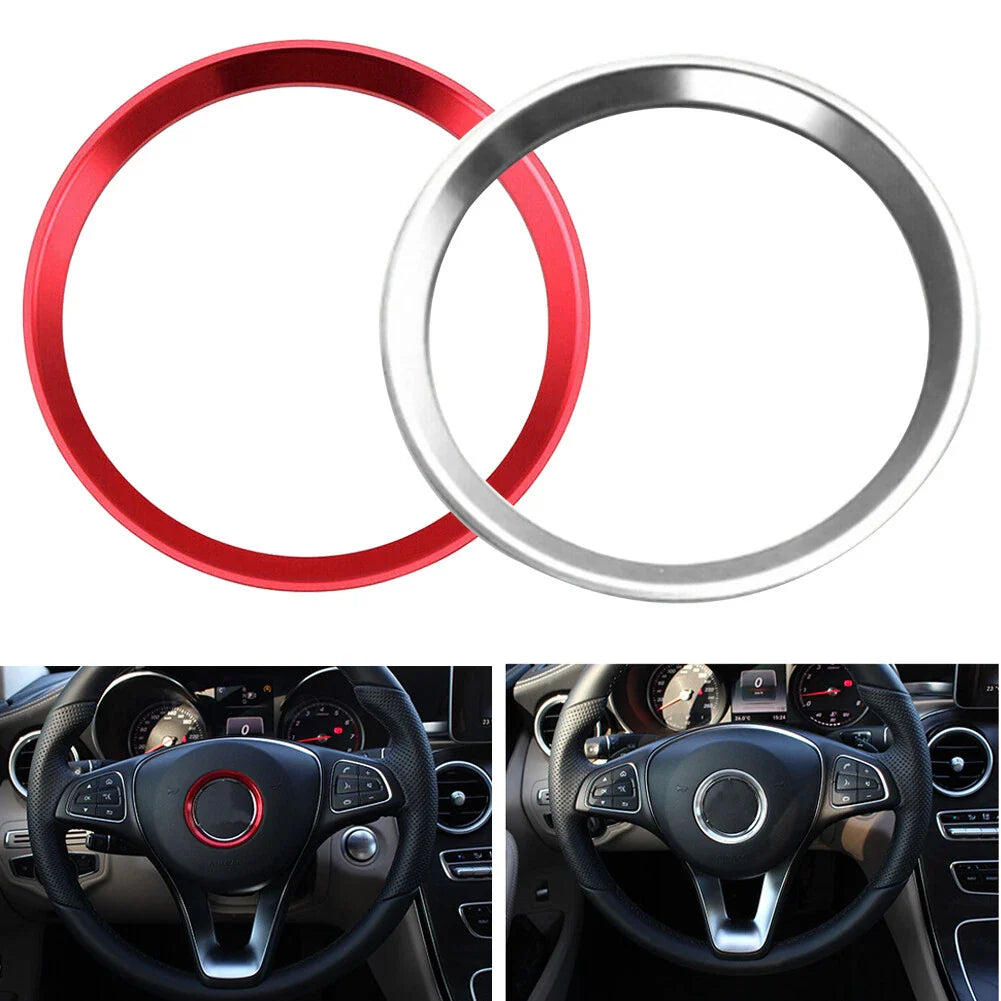 Steering Wheel Center Decor Ring Logo Trim for Mercedes Benz C E CLA GLA GLC (2014-2023)