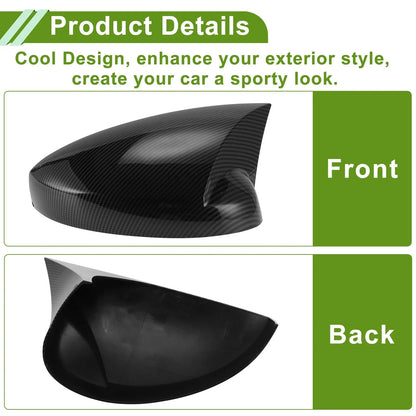 Mirror Cover Cap Replacement Black for Honda Civic LX EX Sport Si (2016-2021)